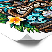 Deep Teal Reef Tiki Poster (Hoek)