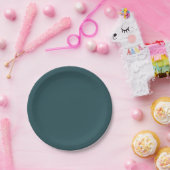 Deep Teal Solid Color Papieren Bordje (Feest)