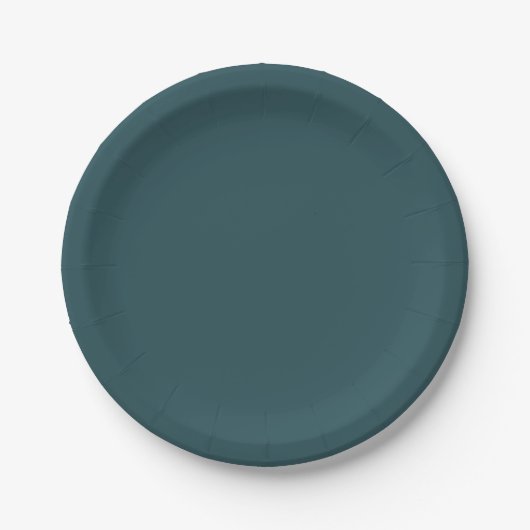 Deep Teal Solid Color Papieren Bordje (Voorkant)