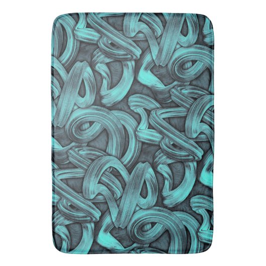 Deep Thought - Zwart en blauwgroen : Badmat (Voorkant Verticaal)