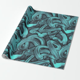 Deep Thought - Zwart en blauwgroen : Cadeaupapier