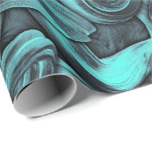 Deep Thought - Zwart en blauwgroen : Cadeaupapier (Rol Hoek)