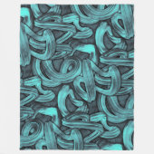Deep Thought - Zwart en blauwgroen : Fleece Deken (Voorkant)