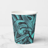 Deep Thought - Zwart en blauwgroen : Papieren Bekers (Achterkant)