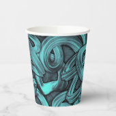 Deep Thought - Zwart en blauwgroen : Papieren Bekers (Links)