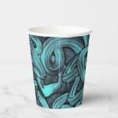 Deep Thought - Zwart en blauwgroen : Papieren Bekers (Rechts)