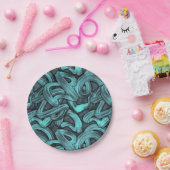 Deep Thought - Zwart en blauwgroen : Papieren Bordje (Feest)