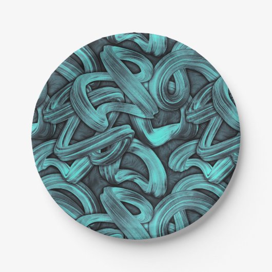 Deep Thought - Zwart en blauwgroen : Papieren Bordje (Voorkant)