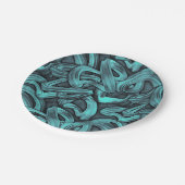 Deep Thought - Zwart en blauwgroen : Papieren Bordje (Gekanteld)