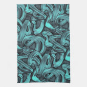 Deep Thought - Zwart en blauwgroen : Theedoek (Verticaal)