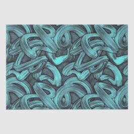 Deep Thought - Zwart en blauwgroen : Tissuepapier