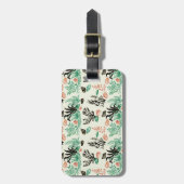 Deep Tropical Ocean Zee Coral Seashell Waterverf Bagagelabel (Voorkant verticaal)