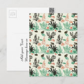 Deep Tropical Ocean Zee Coral Seashell Waterverf Briefkaart (Voorkant / Achterkant)