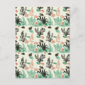 Deep Tropical Ocean Zee Coral Seashell Waterverf Briefkaart (Voorkant)