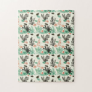 Deep Tropical Ocean Zee Coral Seashell Waterverf Legpuzzel