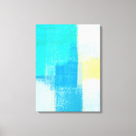 "Deep" Turquoise Abstracte kunst Canvas Afdruk
