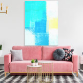 "Deep" Turquoise Abstracte kunst Canvas Afdruk (Insitu (Woonkamer))