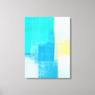 "Deep" Turquoise Abstracte kunst Canvas Afdruk