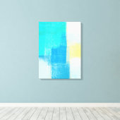 "Deep" Turquoise Abstracte kunst Canvas Afdruk (Insitu (Houten vloer))