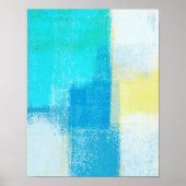 'Deep' Turquoise Abstracte kunst schilderen Poster (Voorkant)