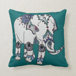 Deep Turquoise Embellish Elephant Cushion Kussen