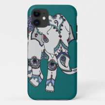 Deep Turquoise Embellish Elephant Phone Case
