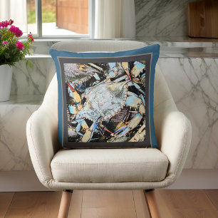 Deep Turquoise en Gray Crabby Pillow Kussen