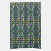Deep Turquoise Floral Theedoek (Verticaal)