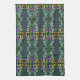 Deep Turquoise Floral Theedoek