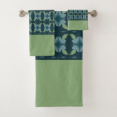 Deep Turquoise met groen Bad Handdoek (Insitu)