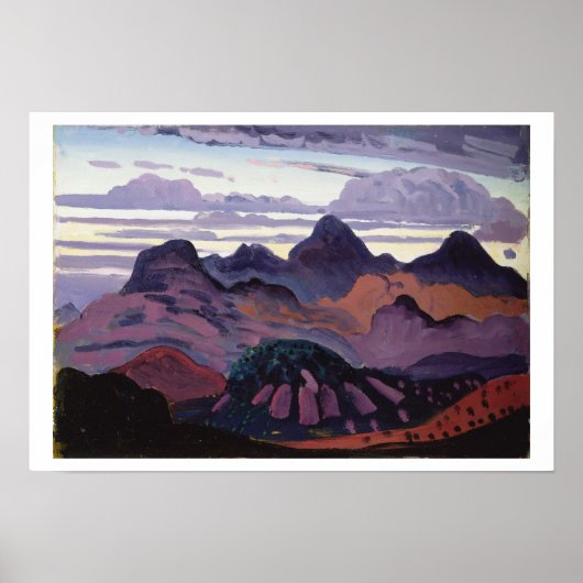 Deep Twilight, Pyrenees, c.1912-13 (olie op het pa Poster (Voorkant)