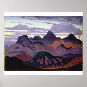 Deep Twilight, Pyrenees, c.1912-13 (olie op het pa Poster
