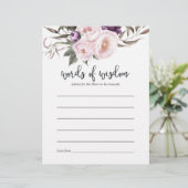 Deep Velvet Floral Baby shower Advice voor mama (Staand voorkant)