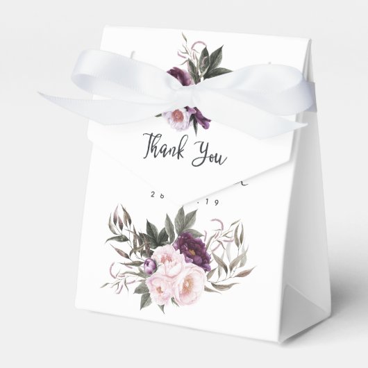 Deep Velvet Floral Baby shower Hartelijk dank Bedankdoosjes (Voorkant Zijde)