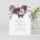 Deep Velvet Floral Baby shower Kaart (Staand voorkant)