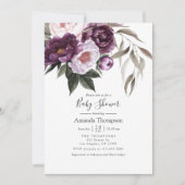 Deep Velvet Floral Baby shower Kaart (Voorkant)