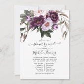 Deep Velvet Floral Baby shower per post Kaart (Voorkant)