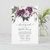 Deep Velvet Floral Baby shower per post Kaart (Staand voorkant)