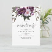 Deep Velvet Floral Bachelorette Party Kaart (Staand voorkant)