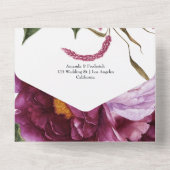 Deep Velvet Floral bruiloft in één uitnodiging (Achterkant)