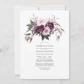 Deep Velvet Floral Celebration of Life Photo Kaart (Voorkant)