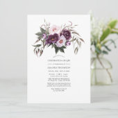 Deep Velvet Floral Celebration of Life Photo Kaart (Staand voorkant)