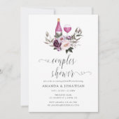 Deep Velvet Floral Couples Showin Wine Tasting Kaart (Voorkant)