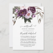 Deep Velvet Floral Online Virtual Wedding Kaart (Voorkant)