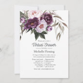 Deep Velvet Floral Virtual Baby shower Kaart (Voorkant)