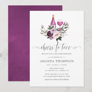 Deep Velvet Floral Vrijgezellenfeest Wine Tasting Kaart