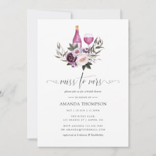 Deep Velvet Floral Vrijgezellenfeest Wine Tasting  Kaart