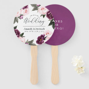 Deep Velvet Floral Wedding Favor Handwaaier