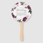 Deep Velvet Floral Wedding Favor Handwaaier (Voorkant)