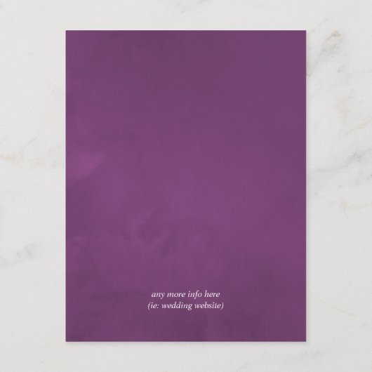 Deep Velvet Floral Wedding Guest Details Informatiekaartje (Achterkant)